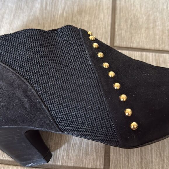 VTG 90’s Sesto Meucci Black Leather Pointed Toe Studded‎ Ankle Boots 7.5 Booties - Picture 8 of 9